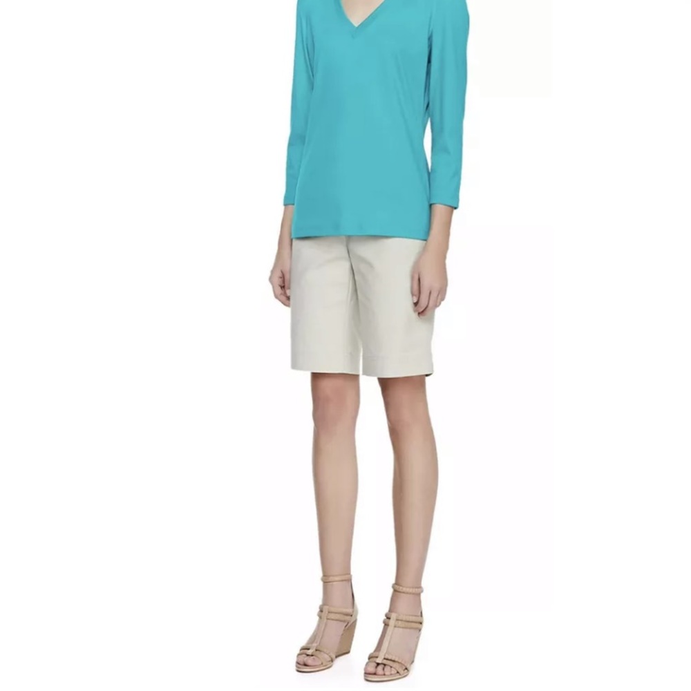 LAFAYETTE 148 NY Manhattan Bermuda Shorts Khaki